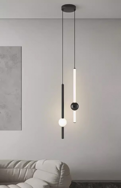 Подвесной светодиодный светильник Inodesign Orion Black Double 40.6018